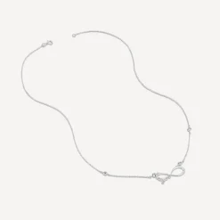 9ct White Gold Infinity Love You Stone Set Pendant (Chain Included)