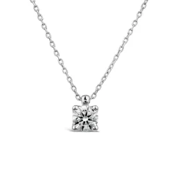 9ct White Gold Lab Grown 0.50ct Diamond Round Brilliant Pendant