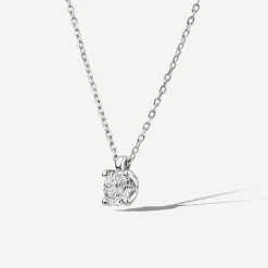 9ct White Gold Lab Grown 0.50ct Diamond Round Brilliant Pendant