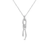9ct White Gold Long Knot Drop Pendant