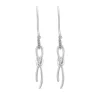 9ct White Gold Long Knot Drop Earrings