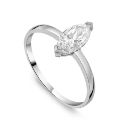 9ct White Gold Marquise Cubic Zirconia Promise Ring