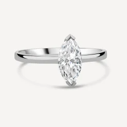 9ct White Gold Marquise Cubic Zirconia Promise Ring