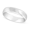 9ct White Gold Matt Centre and Polished Sides 5mm Gents Wedding ring