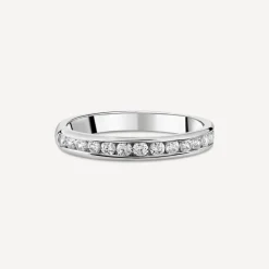 9ct White Gold 3mm Channel Set 0.35 Diamond Wedding Ring