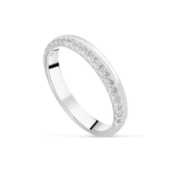 18ct White Gold 3mm 0.20ct Diamond Offset Wedding Ring