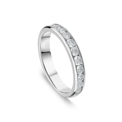9ct White Gold 3.5mm 0.60ct Diamond Channel Set Wedding Ring