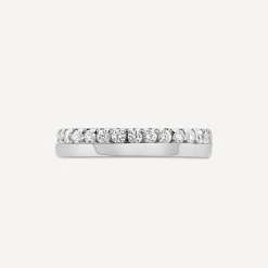 18ct White Gold 3.5mm 0.30ct Diamond Offset Wedding Ring