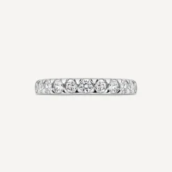 9ct White Gold 3mm 0.70ct Diamond Triangle Claw Wedding Ring