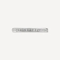 18ct White Gold 2mm 0.10ct Diamond Channel Set Wedding Ring