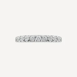 9ct White Gold 3mm 0.75ct Diamond Split Claw Wedding Ring