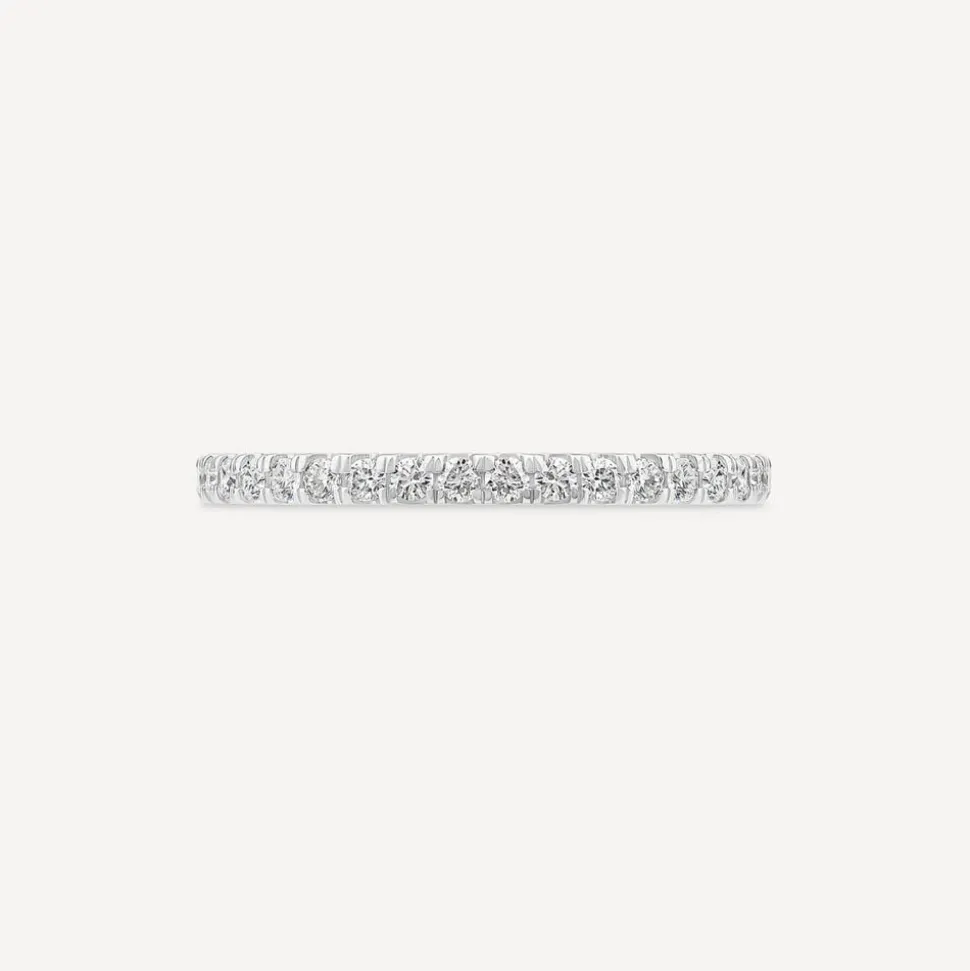 9ct White Gold 1.7mm 0.20ct Diamond Split Claw Wedding Ring