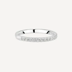 18ct White Gold 1.70mm 0.20ct Diamond Split Claw Wedding Ring