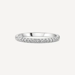 9ct White Gold 1.7mm 0.15ct Diamond Triangle Claw Wedding Ring