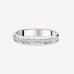 18ct White Gold 3.5mm 0.60ct Diamond Channel Set Wedding Ring