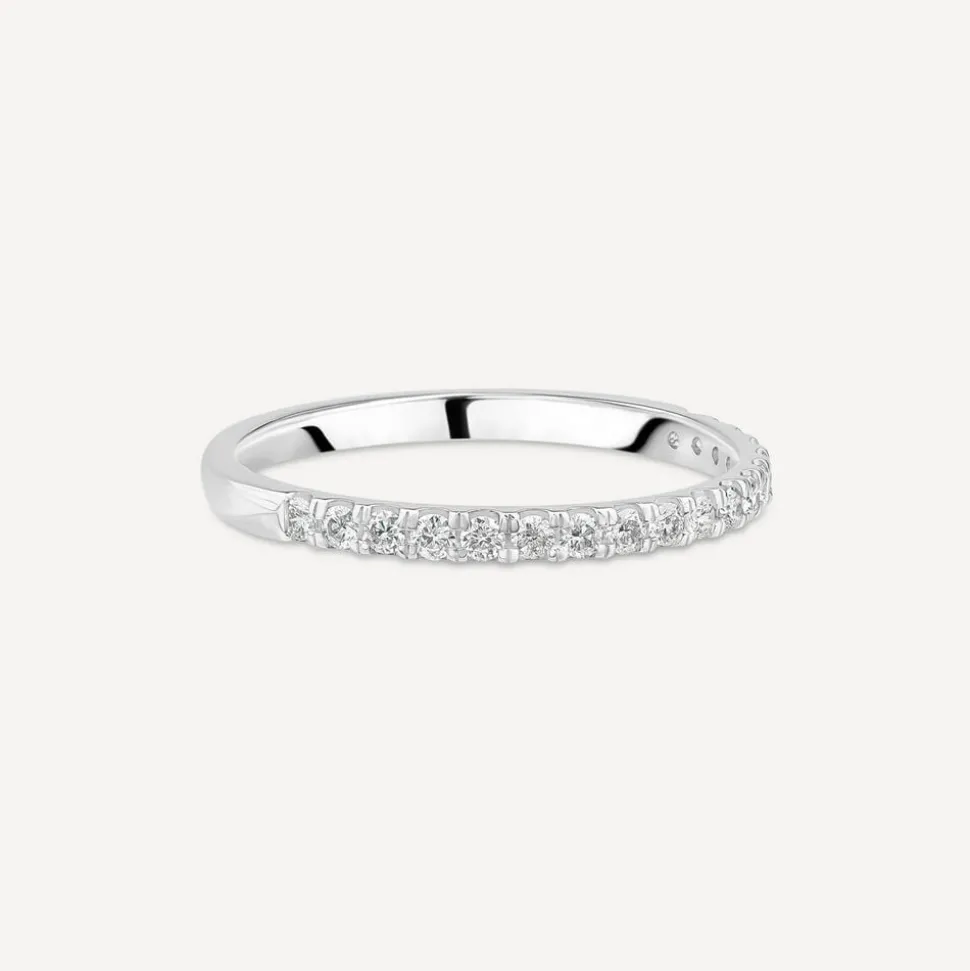 9ct White Gold 1.7mm 0.20ct Diamond Split Claw Wedding Ring