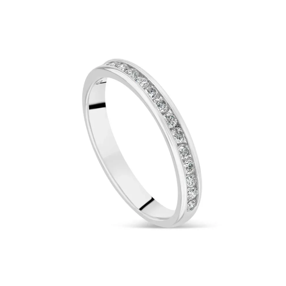 9ct White Gold 2.5mm 0.20ct Round Diamond Channel Set Wedding Ring