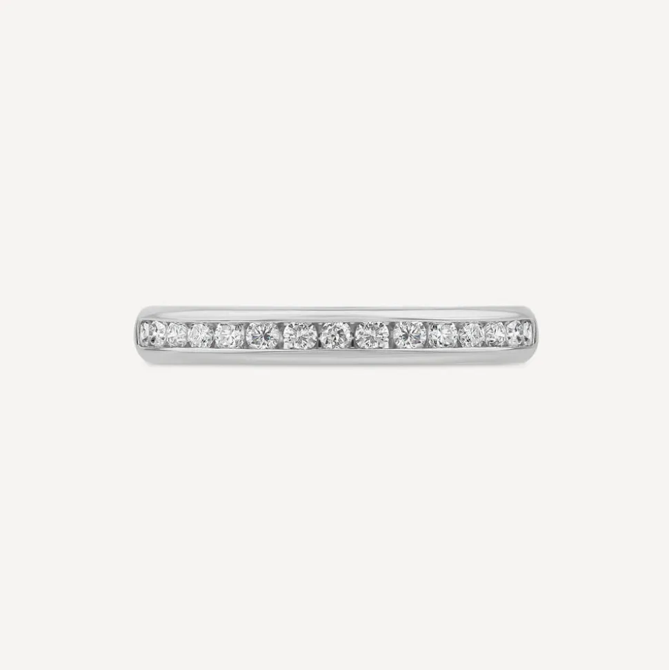 9ct White Gold 2.5mm 0.20ct Round Diamond Channel Set Wedding Ring