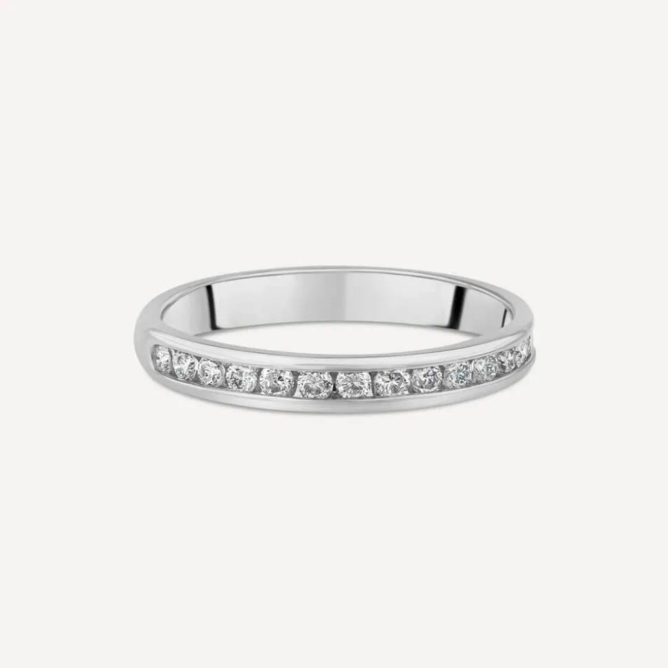 9ct White Gold 2.5mm 0.20ct Round Diamond Channel Set Wedding Ring