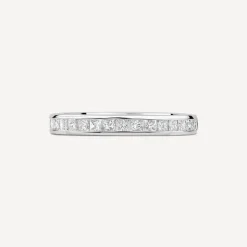18ct White Gold 2.5mm Diamond Princess Cut Channel Set 0.45ct Wedding Ring
