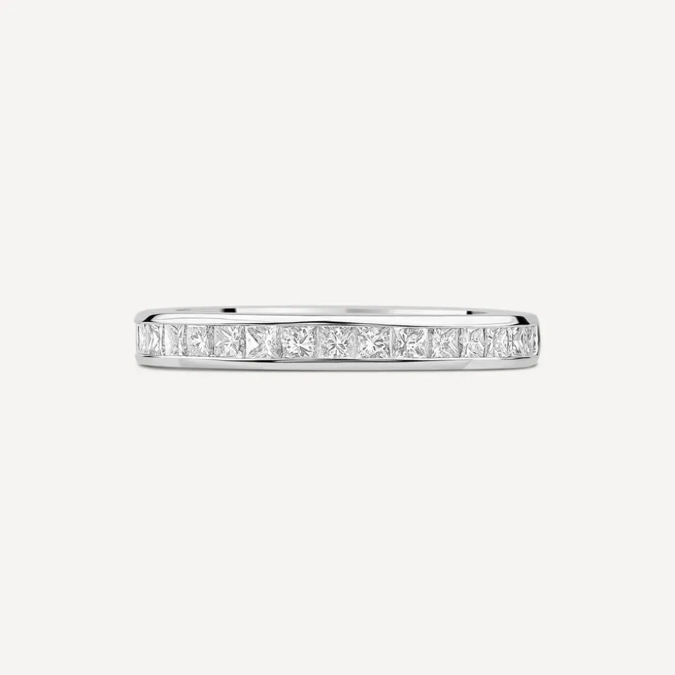 18ct White Gold 2.5mm Diamond Princess Cut Channel Set 0.45ct Wedding Ring