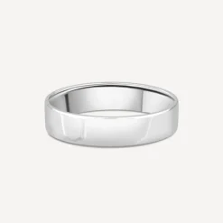9ct White Gold 4mm Flat Court Wedding Ring