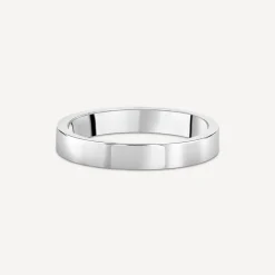 9ct White Gold 3mm Flat Court Wedding Ring