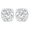 9ct White Gold 8mm Four Claw Cubic Zirconia Stud Earrings