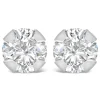 9ct White Gold 4mm Four Claw Cubic Zirconia Stud Earrings