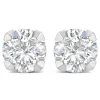 9ct White Gold 7mm Four Claw Cubic Zirconia Stud Earrings