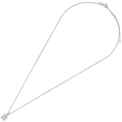 9ct White Gold 6.5mm Four Claw Cubic Zirconia Set Pendant (Chain Included)