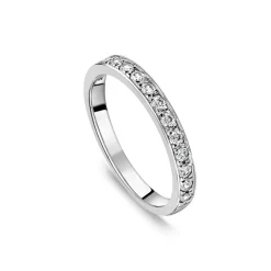 18ct White Gold 2.5mm Pave Set 0.30 Diamond Wedding Ring