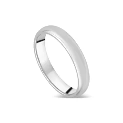 18ct White Gold 3mm Plain D-Shape Wedding Ring