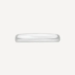 18ct White Gold 3mm Plain D-Shape Wedding Ring