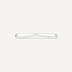 18ct White Gold 2mm Plain D-Shape Wedding Ring