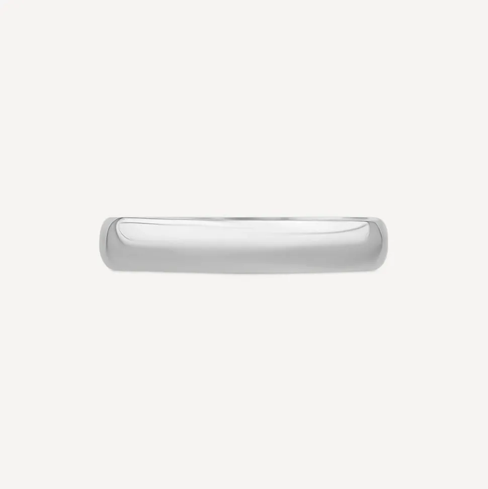 9ct White Gold 4mm Plain D-Shape Wedding Ring