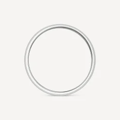 18ct White Gold 2mm Plain D-Shape Wedding Ring