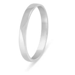 9ct White Gold 2.5mm Plain Flat 2.5mm Wedding Ring