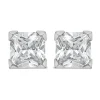 9ct White Gold 6MM Princess Cut Cubic Zirconia Stud Earrings
