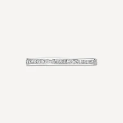 9ct White Gold 2mm Princess Cut 0.25ct Diamond Channel Set Wedding Ring