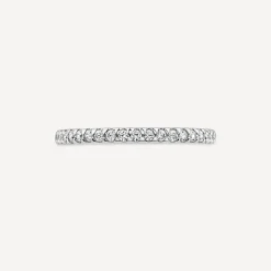 18ct White Gold 1.70mm Round Triangle Claw 0.15ct Diamond Wedding Ring