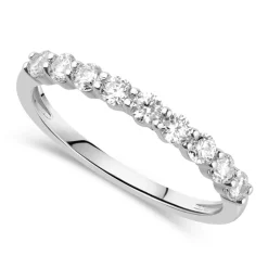 9ct White Gold Nine Stone Cubic Zirconia Eternity Ring