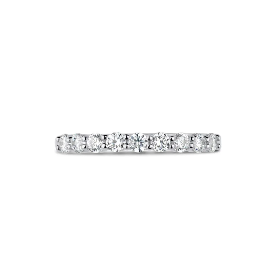 9ct White Gold Nine Stone Cubic Zirconia Eternity Ring