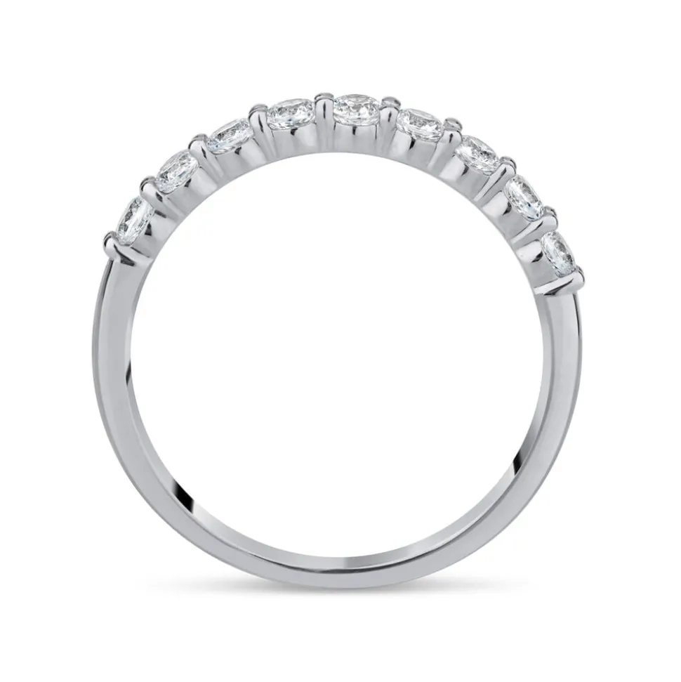 9ct White Gold Nine Stone Cubic Zirconia Eternity Ring