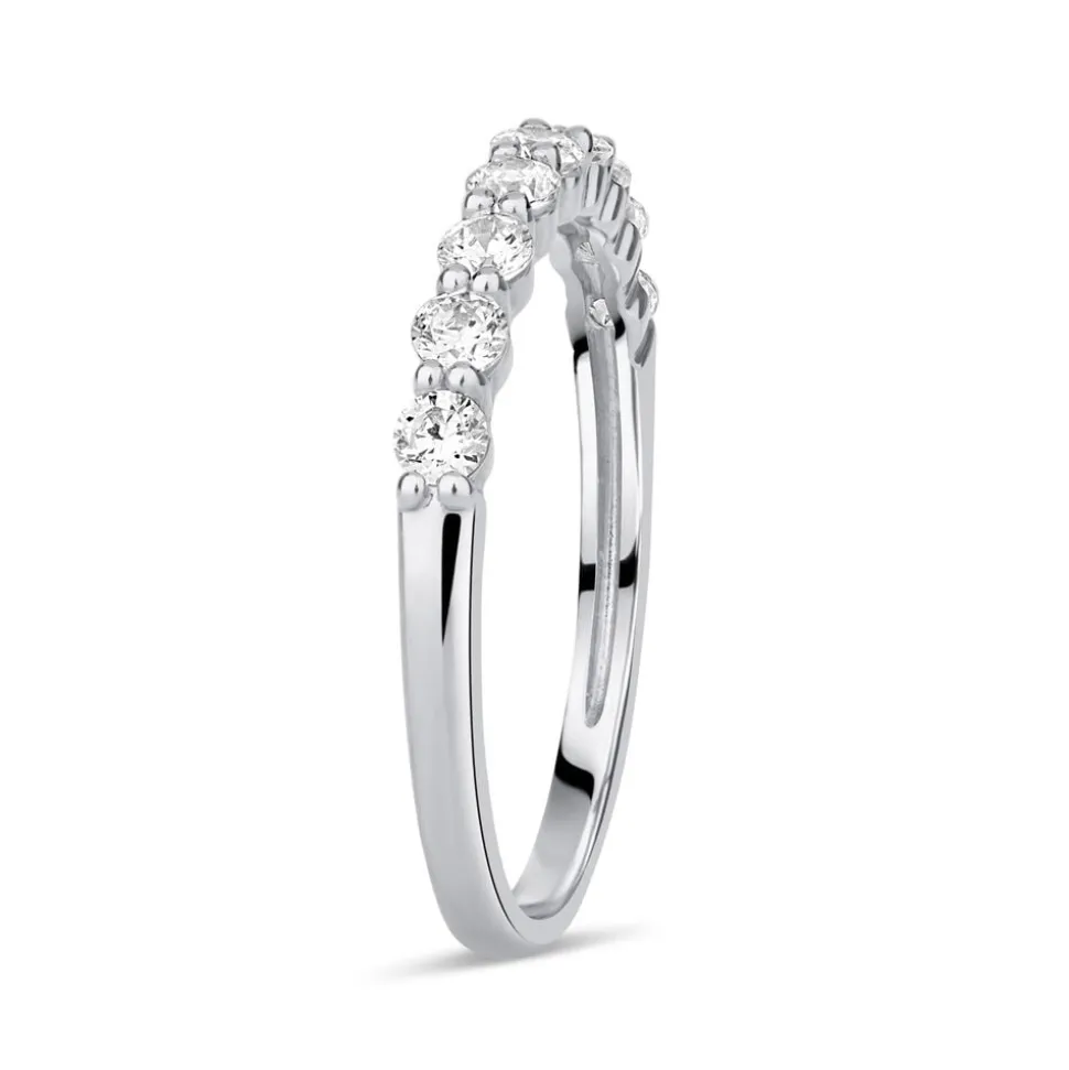9ct White Gold Nine Stone Cubic Zirconia Eternity Ring