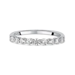 9ct White Gold Nine Stone Cubic Zirconia Eternity Ring