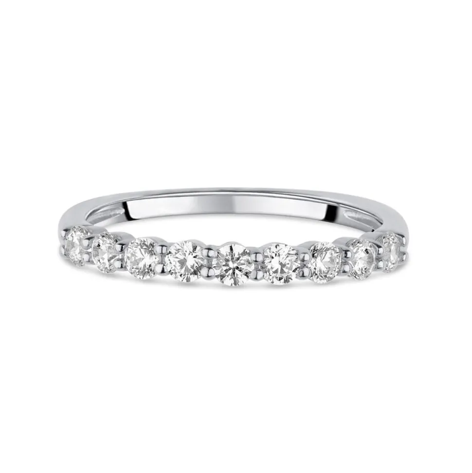 9ct White Gold Nine Stone Cubic Zirconia Eternity Ring