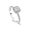 18ct White Gold Norther Star 1.00ct Diamond Cushion Halo Rings