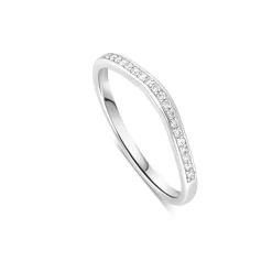 18ct White Gold Northern Star 0.08ct Claw Set Wedding Ring