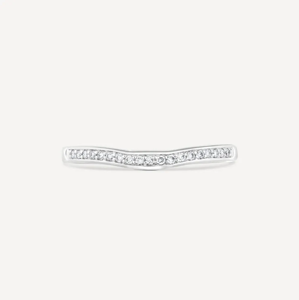 18ct White Gold Northern Star 0.08ct Claw Set Wedding Ring